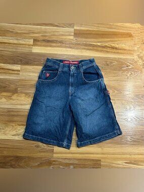 Vintage 90s JNCO Baggy Hip Hop Crown Grunge Carpenter Jorts Jean Shorts~28~